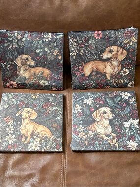 Dachshund Floral wall Art  - Set of 4